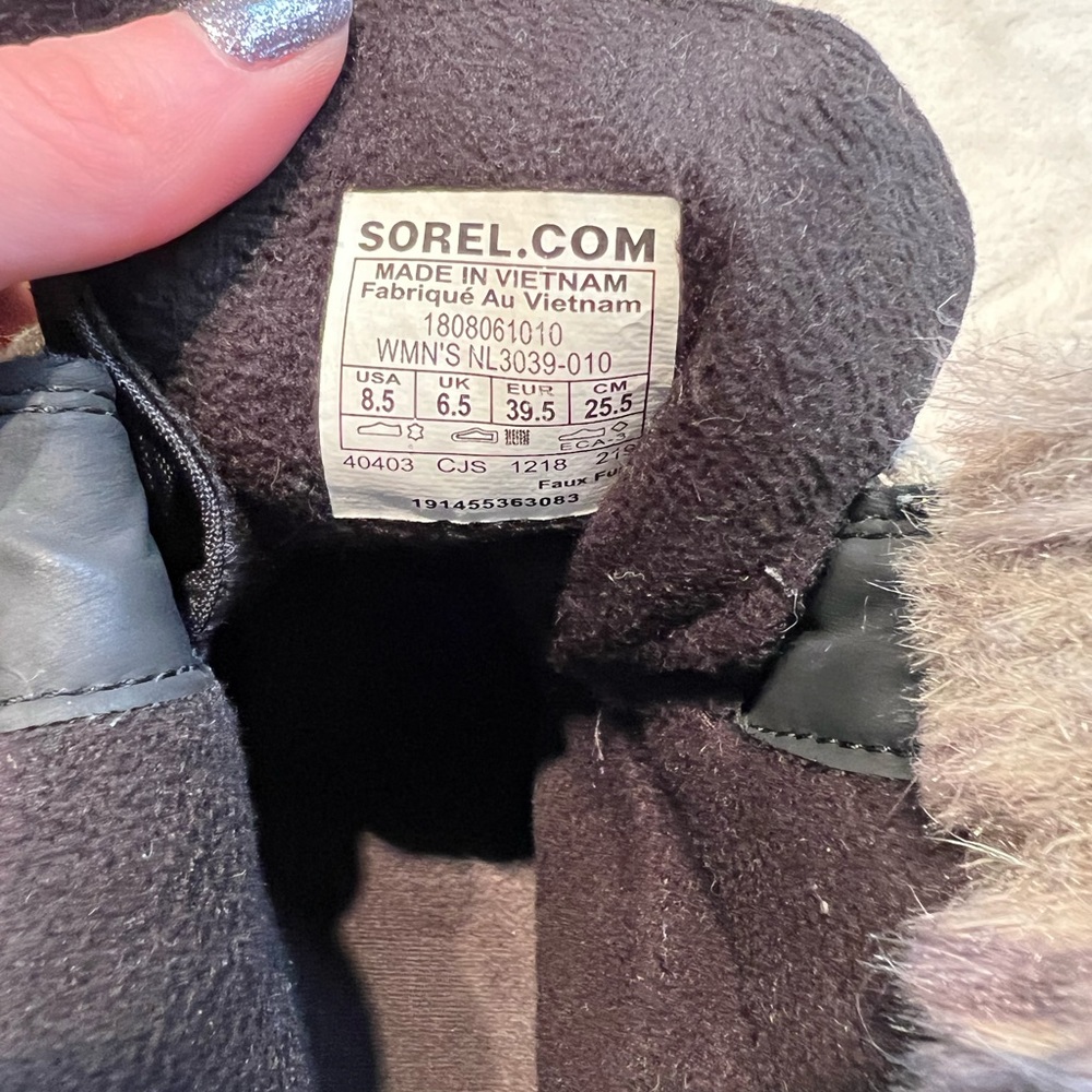 Sorel Boots Women Size 8.5 Joan The Explorer Black - Picture 5 of 5